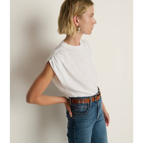 New Nation Ltd Frankie Muscle Tee Pima Cotton T-Shirt White Shirt Top Small - Picture 3 of 11